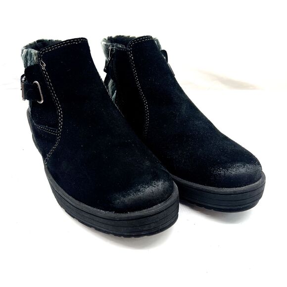 Earth Origins Boots Sz 9.5W Tate Blue Winter Fall Water Repellent Suede Ankle - Picture 2 of 8